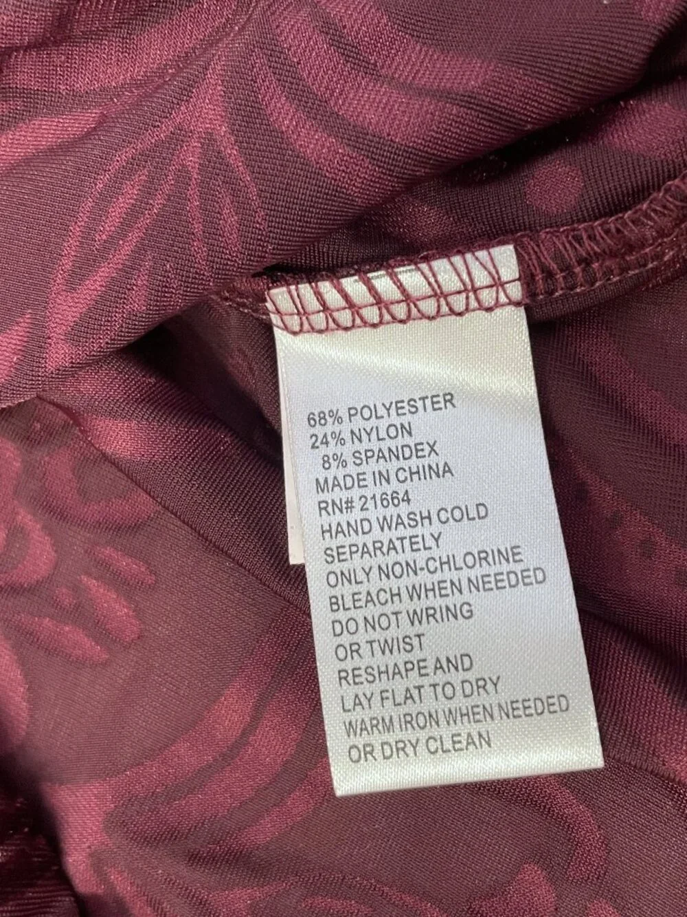 Foxcroft Top Sz 10 Burgundy Velvet Burnout Button Down Blouse Semi-Sheer Luxury